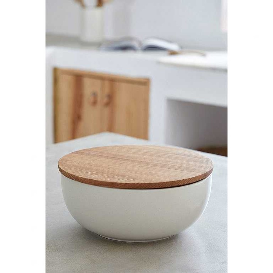 Table Relish Decor | Pacifica Lidded Serving Bowl - Vanilla