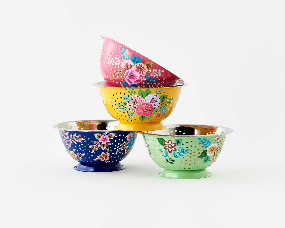 Kitchen Relish Decor | Hand Painted Floral Colander