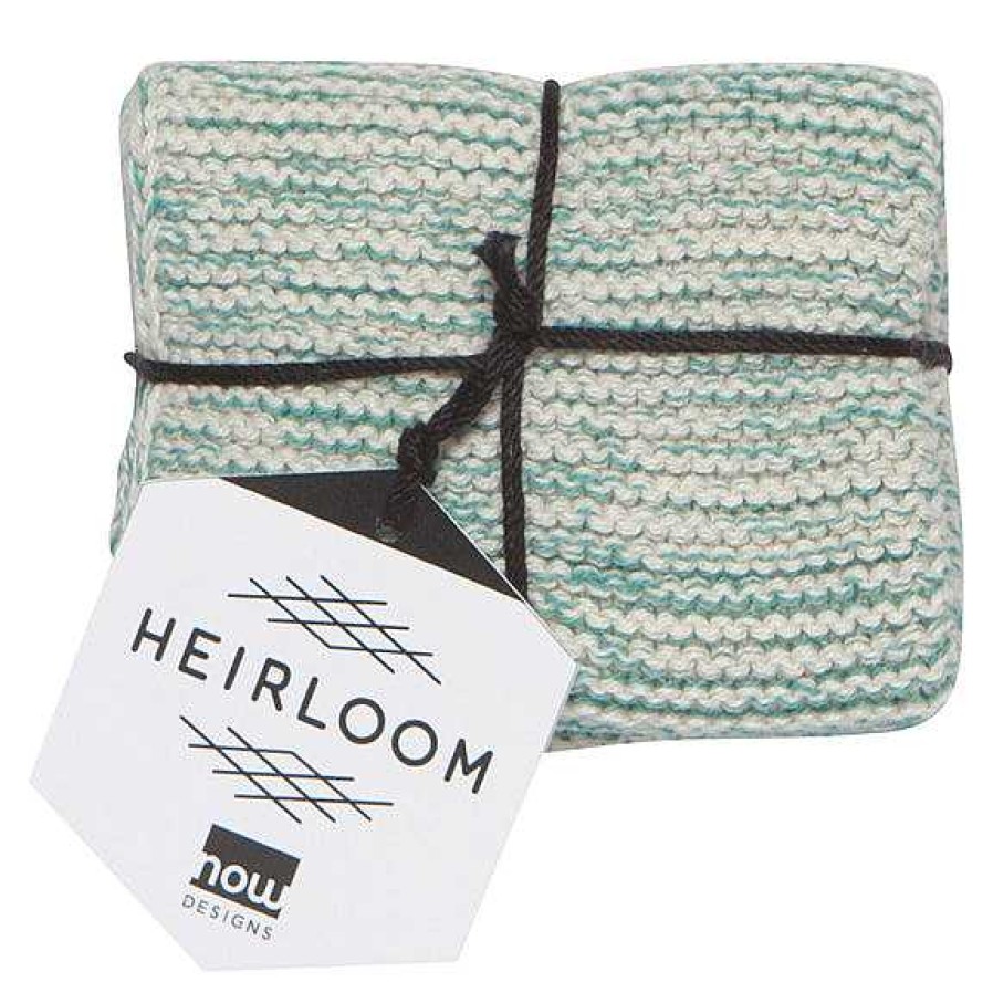 Kitchen Relish Decor | Heirloom Knit Dishcloths - Lagoon