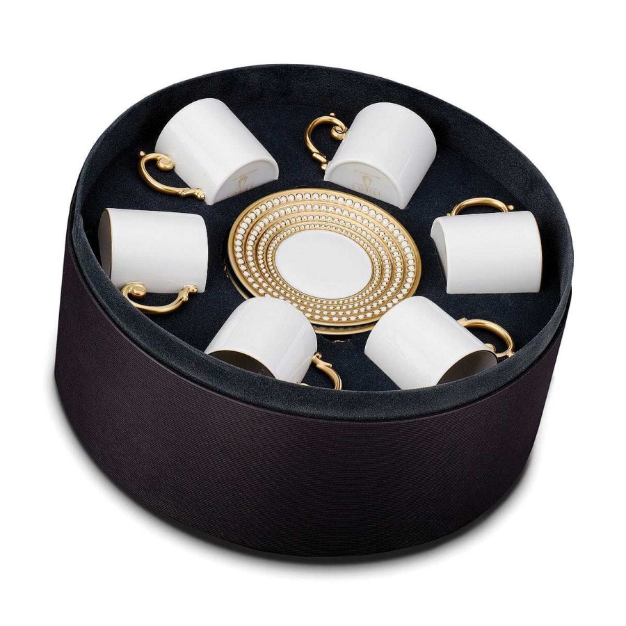 Table Relish Decor | Perl E Espresso Cup & Saucer Set - Gold