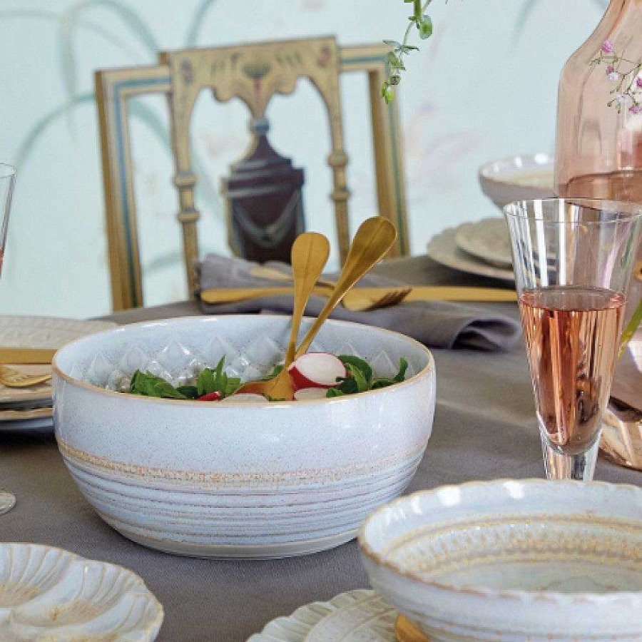 Table Relish Decor | Cristal 11 In Serving Bowl - Nacar