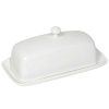 Kitchen Relish Decor | Rectangle Butter Dish - White