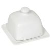 Kitchen Relish Decor | Square Butter Dish - White