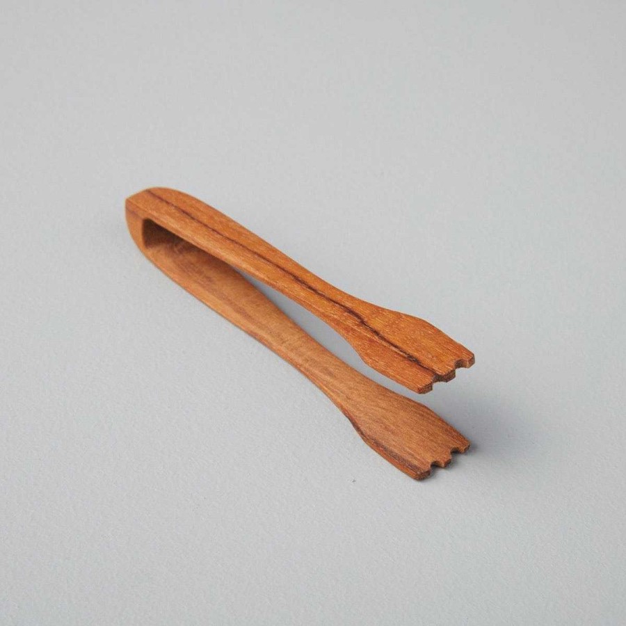 Kitchen Relish Decor | Mini Teak Tongs