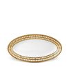 Table Relish Decor | Perl E Small Oval Platter - Gold