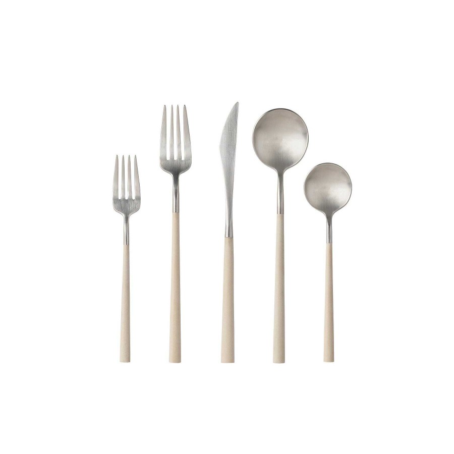 Table Relish Decor | Mito Flatware 5Pc Set - Cream