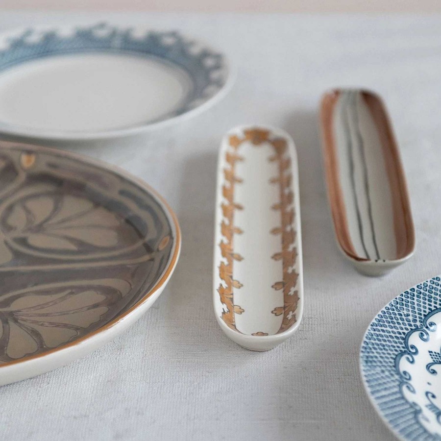 Table Relish Decor | Hand-Painted Oval Tray