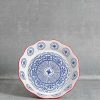 Kitchen Relish Decor | Handpainted Pie Dish - Blue And Red