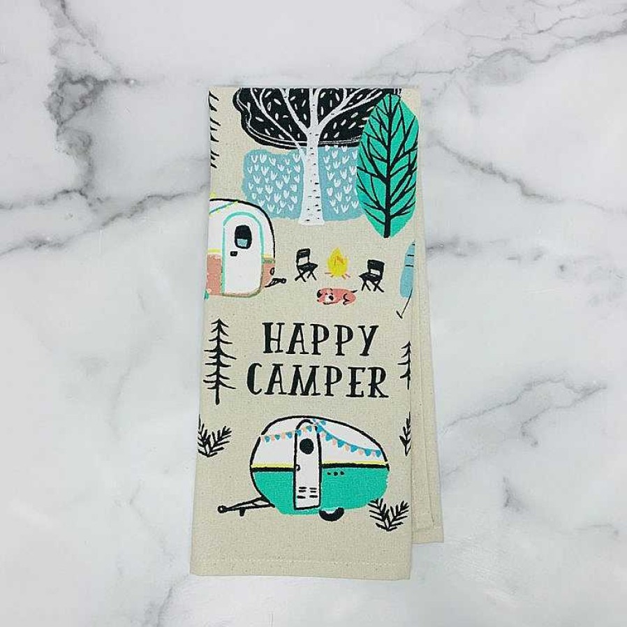 Kitchen Relish Decor | Happy Camper Tea Towel