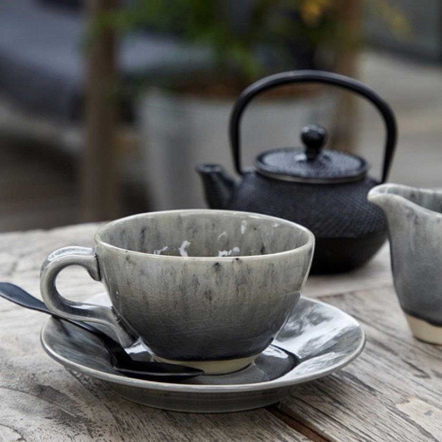 Table Relish Decor | Madeira Tea Cup & Saucer Set - Grey