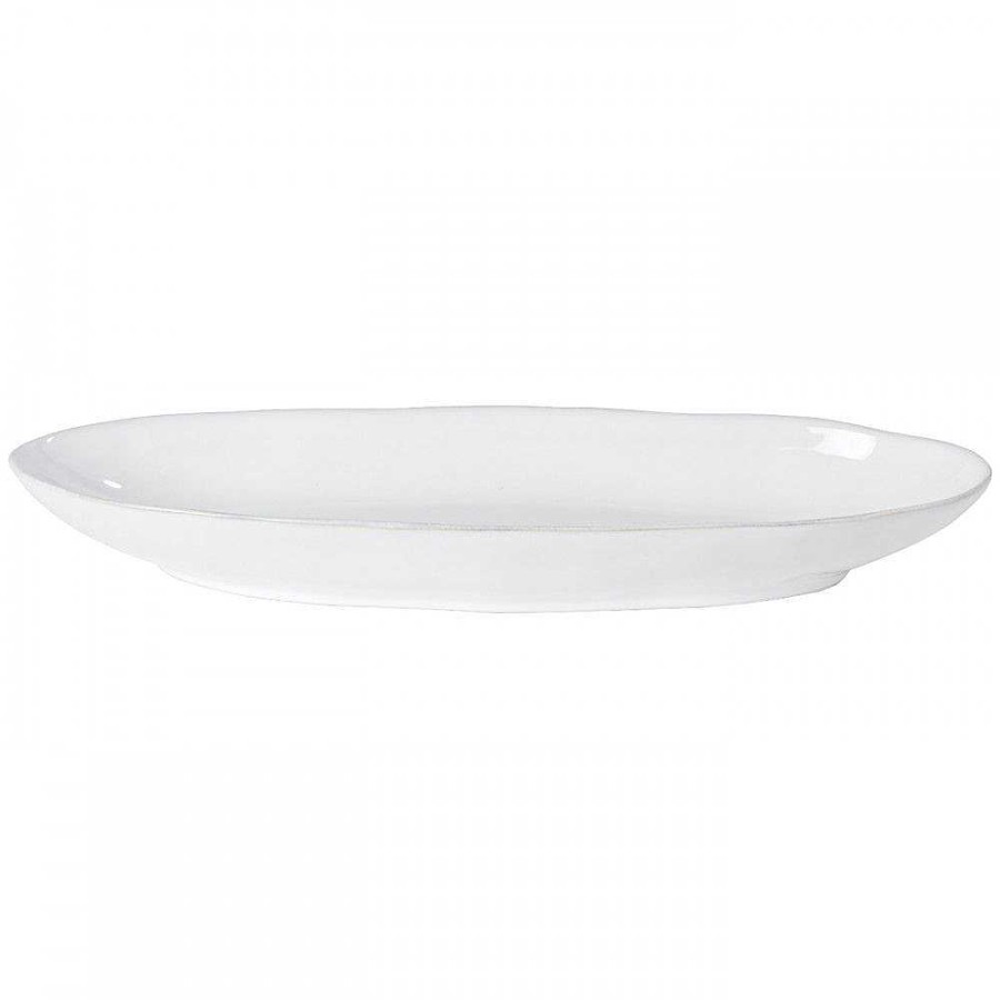 Table Relish Decor | Livia Medium Oval Platter - White