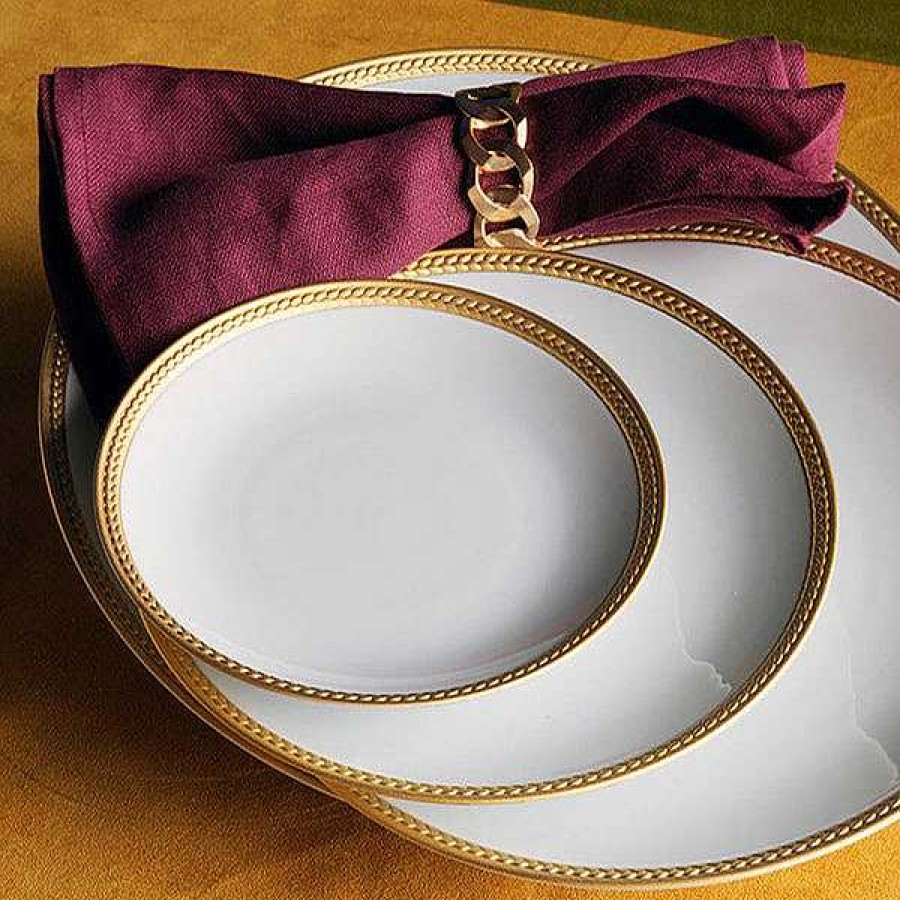 Table Relish Decor | Soie Tress E Bread Plate - Gold