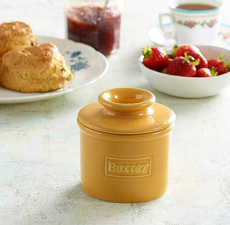 Kitchen Relish Decor | Cafe Butter Bell Crock - Golden Yellow