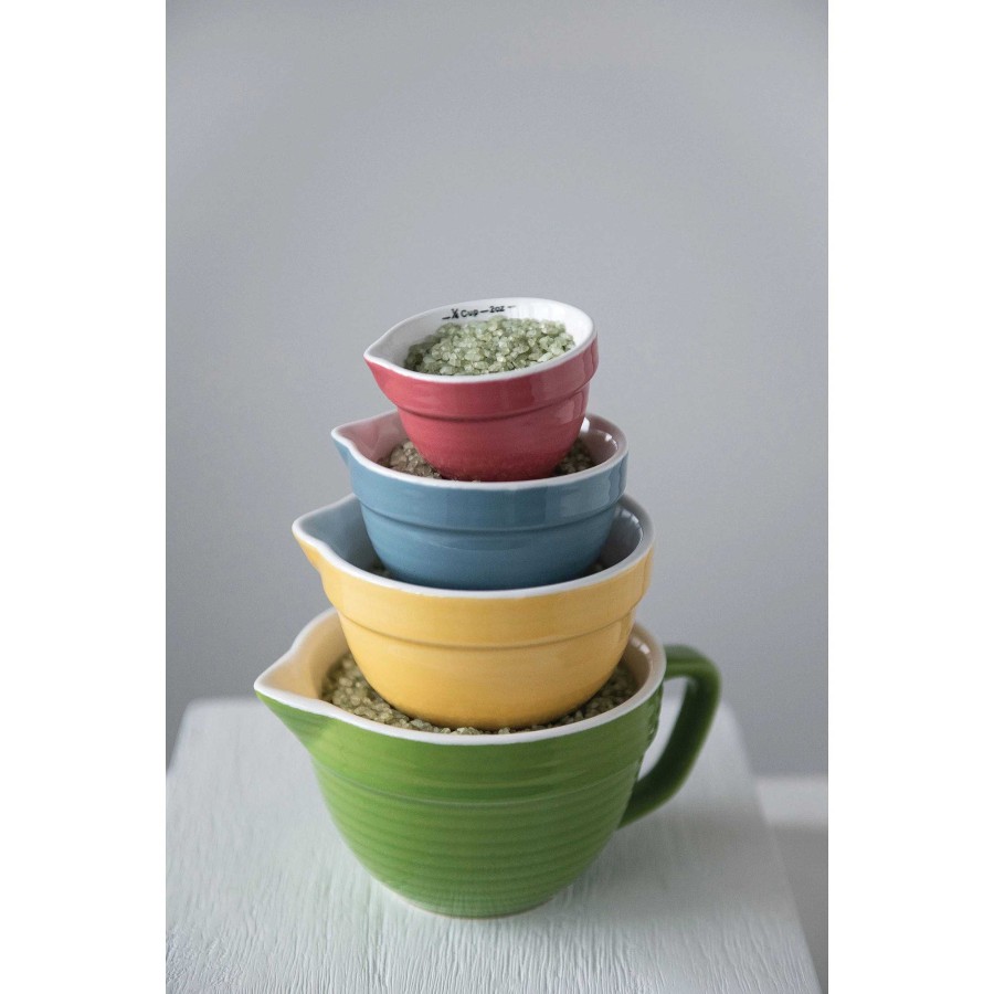 Kitchen Relish Decor | Batter Bowl Measuring Cups - Multicolor