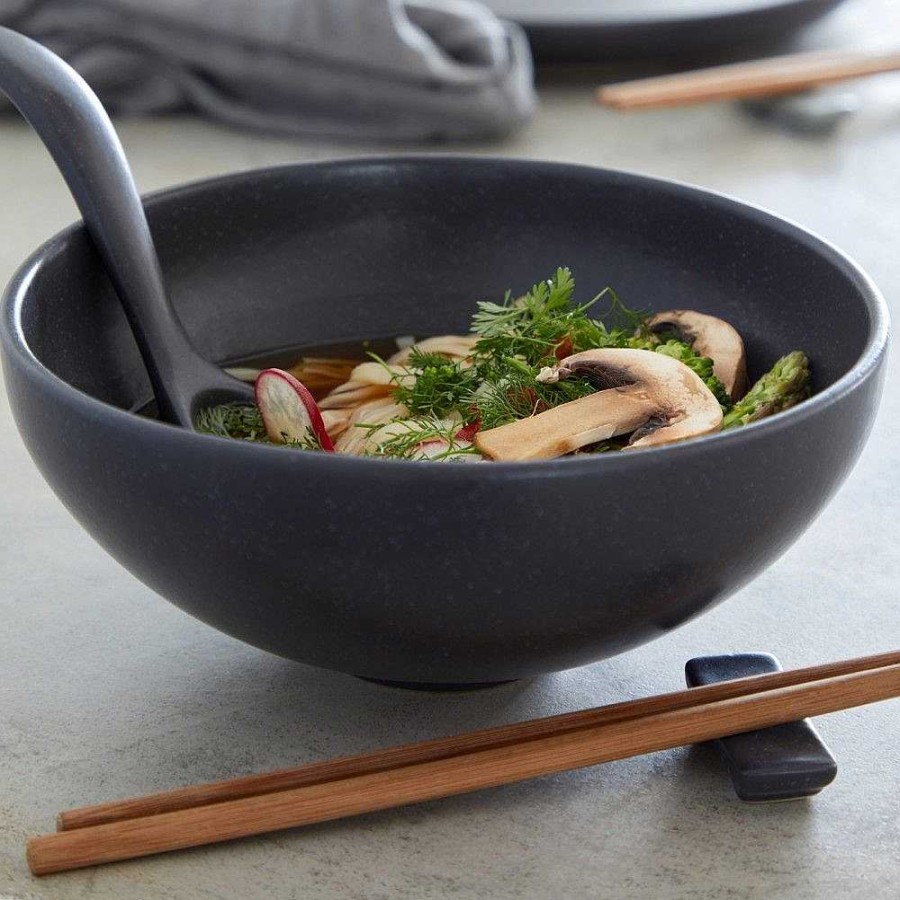 Table Relish Decor | Pacifica Ramen Bowl Set - Seed Grey