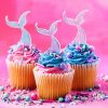 Kitchen Relish Decor | Edible Cupcake Toppers - Mermaid Tails