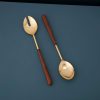 Table Relish Decor | Gold & Wood Serving Set