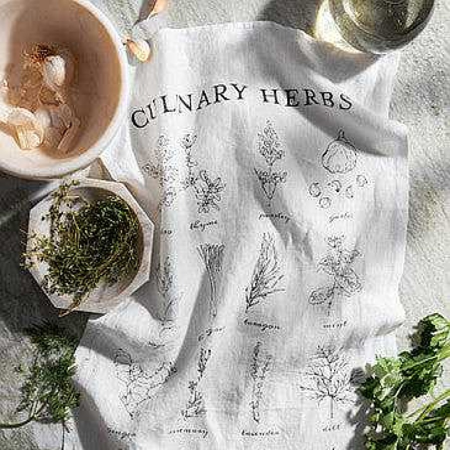 Kitchen Relish Decor | Tea Towel - Culinary Herbs