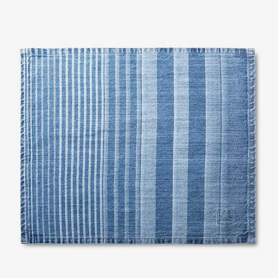 Table Relish Decor | Laser Denim Placemat - Regimental Light Wash