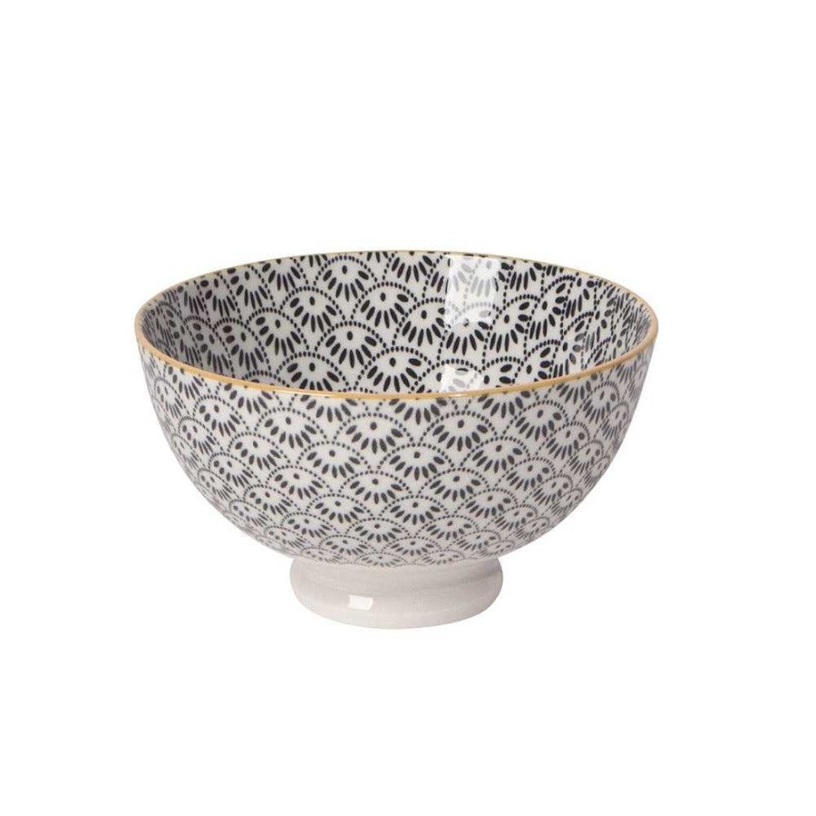 Kitchen Relish Decor | Coupe Stamped Bowl - Dot Scallop