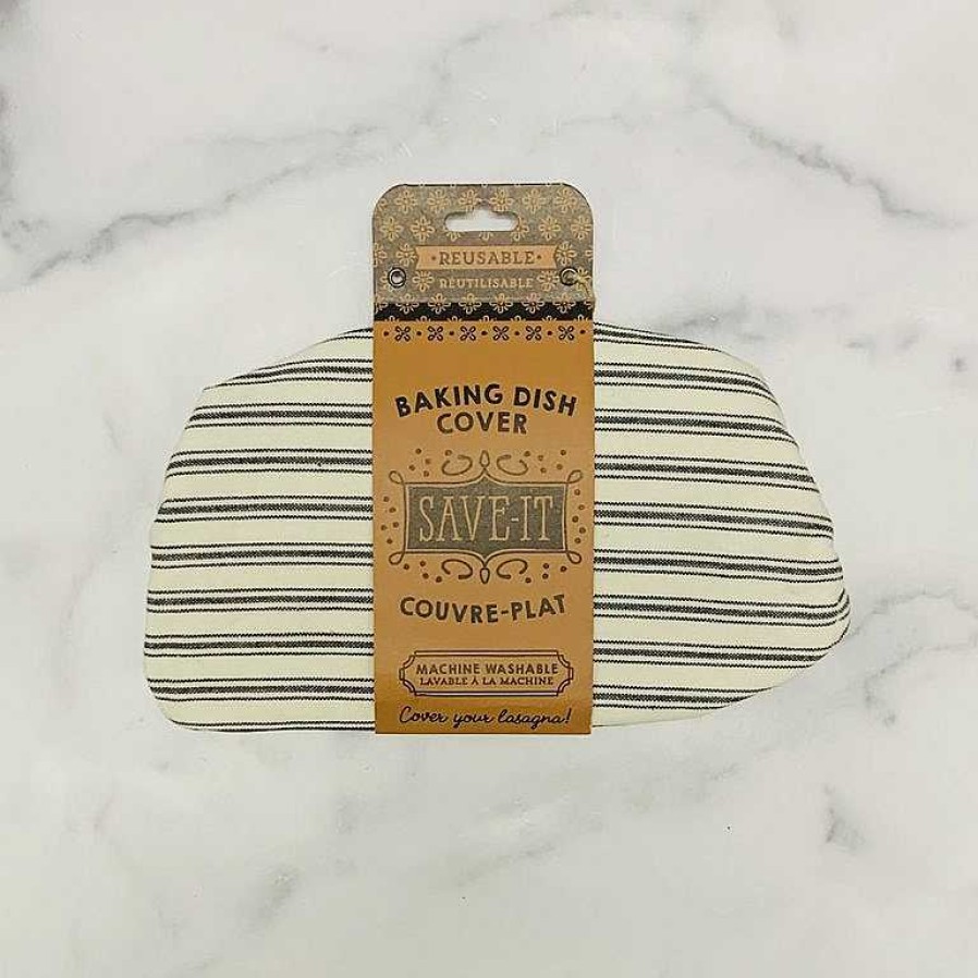 Kitchen Relish Decor | Baking Dish Cover - Ticking Stripe