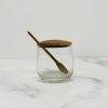 Kitchen Relish Decor | Teak & Glass Jar With Spoon