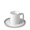 Table Relish Decor | Soie Tress E Espresso Cup & Saucer - Platinum