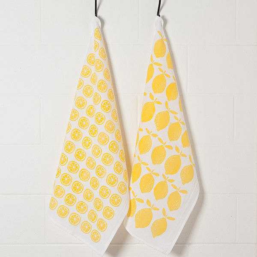 Kitchen Relish Decor | Color Center Floursack Set - Yellow Lemon