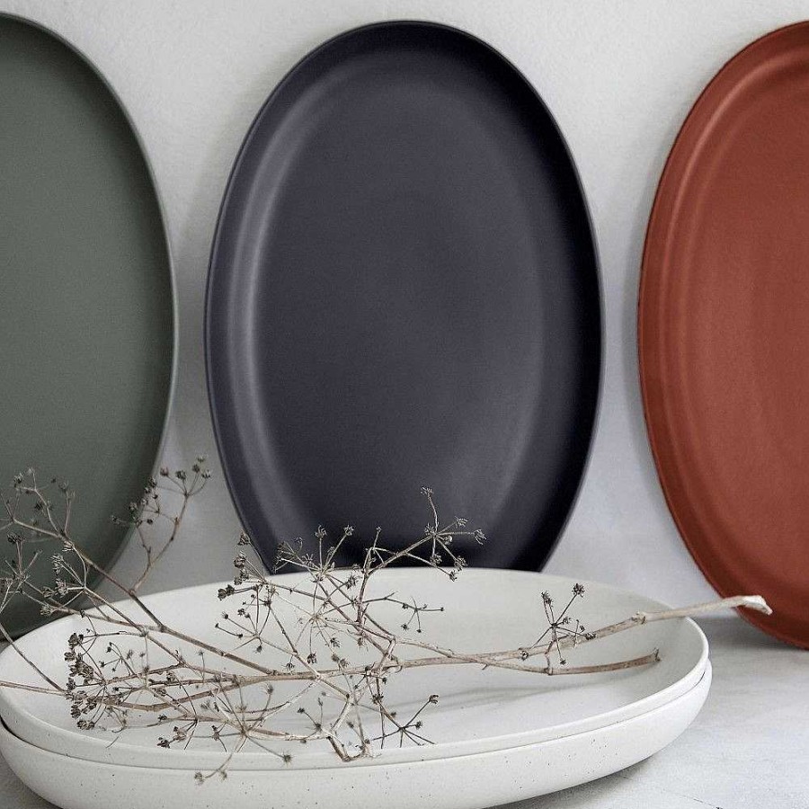 Table Relish Decor | Pacifica Large Platter - Seed Grey