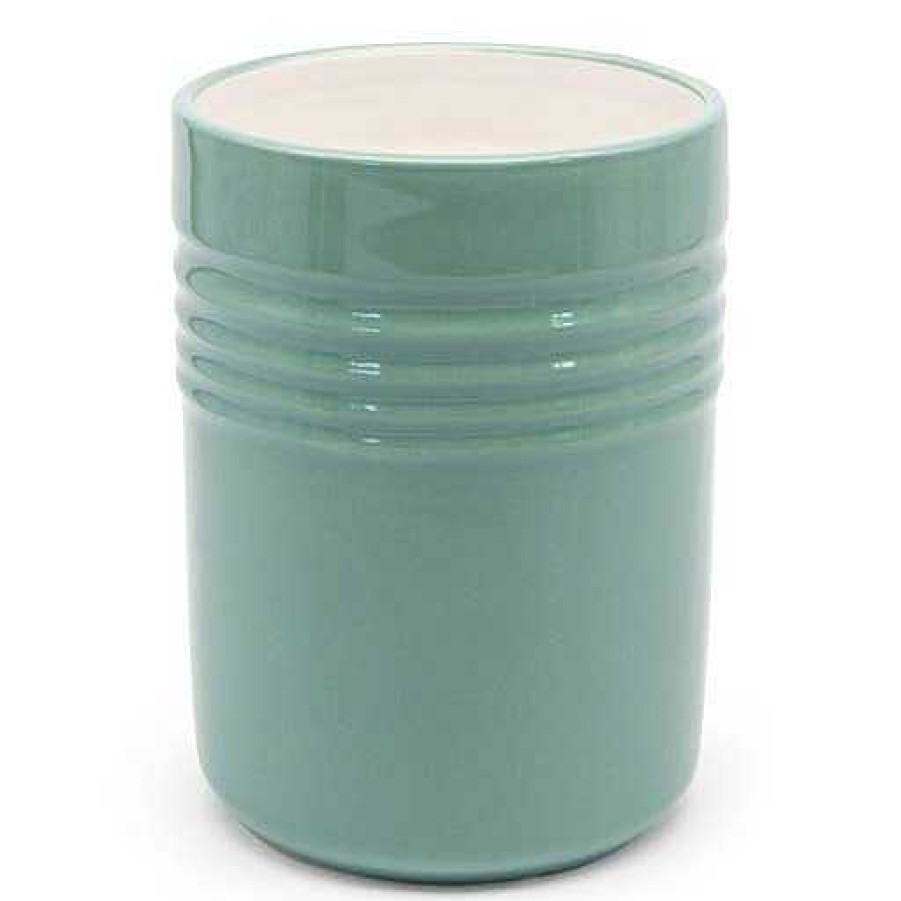 Kitchen Relish Decor | Ceramic Utensil Holder - Teal