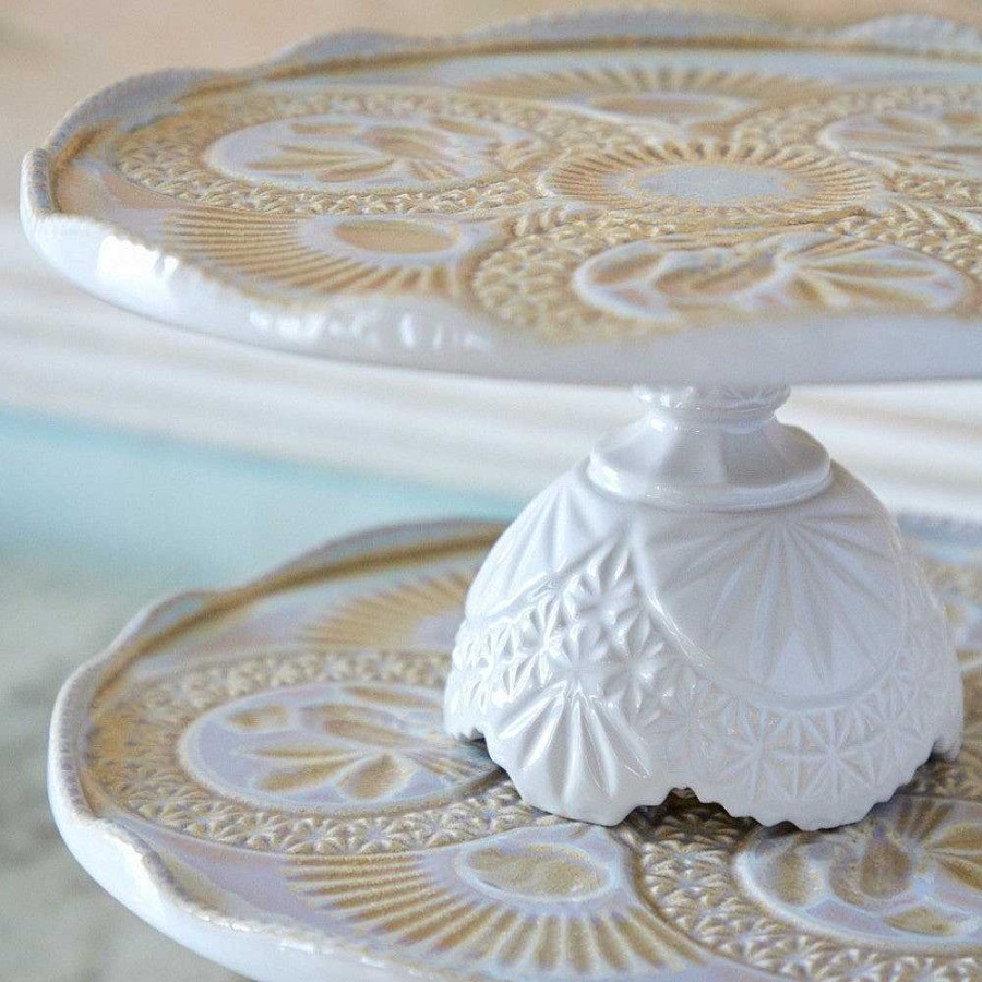 Table Relish Decor | Cristal Cake Pedestal - Nacar