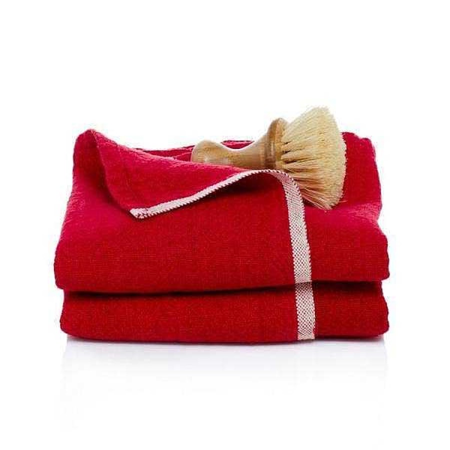 Table Relish Decor | Chunky Linen Napkins - Red