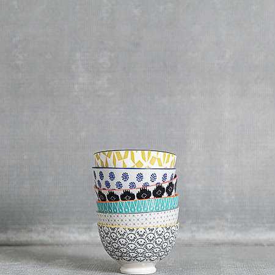 Kitchen Relish Decor | Coupe Stamped Bowl - Ikat