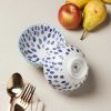 Kitchen Relish Decor | Coupe Stamped Bowl - Blue Spots